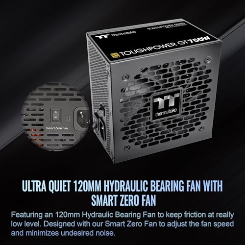 Image of Thermaltake Toughpower GT 750W ATX 3.1 Standard Power Supply; 80 Plus Gold Efficiency; Smart Zero Fan; Native 300W PCIe 5.1 Connector; PS-TPT-0750FNFAGU-3; 5 Year Warranty