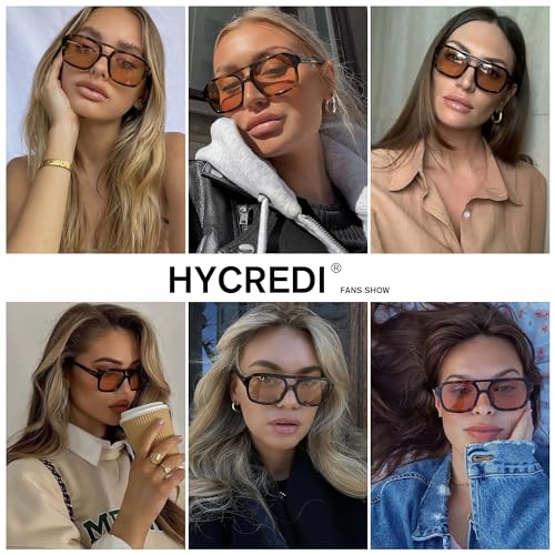Hycredi Retro 70s Aviator Sunglasses for Women Men, Vintage Trendy Square Shades Rectangle Sun Glasses2