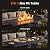 BALI OUTDOORS Propane Fire Pit Patio Outdoor Fire Pit Table Large Firepits for Outside Black