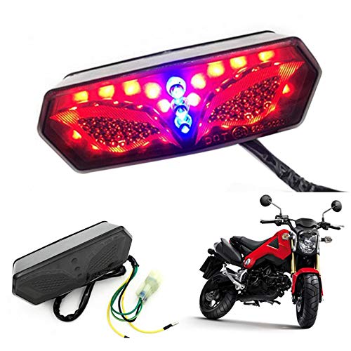 REFURBISHHOUSE Motorcycle Modified Red Amber lamp led Wing Tail lamp Rear taillight with Steering Brake Light Suitable for Honda MSX125 msx125sf cbr650f CBR650 CTX700 ctx700n YG-125