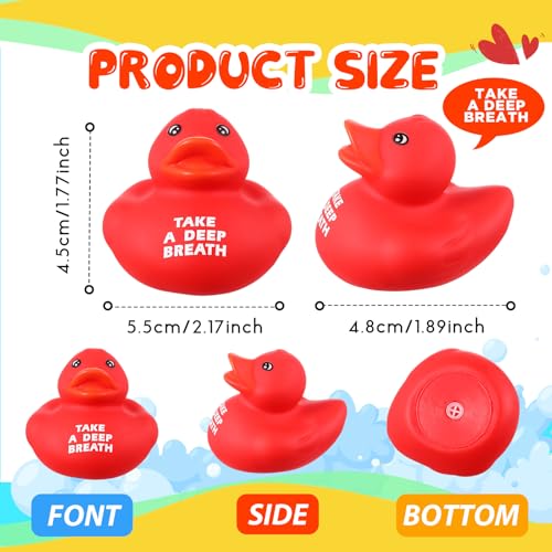 Lenwen 24 Pcs Rubber Duck Bath Toy 1.89 Inch, Red, Yellow, Blue, Green - image 2