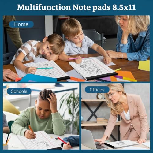 Image of White Legal Pads 8.5 x 11 Notepads, 12 Pack Writing Paper Note Pads 8.5x11 | Perforated Wide Ruled Lined Writing Pads 30 Sheets for Home Office School Work, Legal Notepads Double-Side Printed Per Pad
