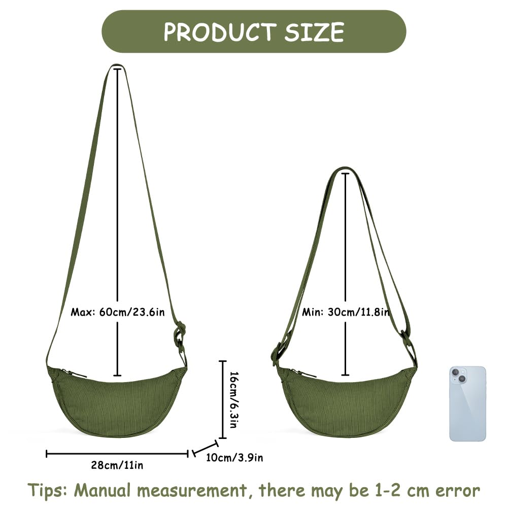 Aucuu Borsa a Tracolla in Nylon, Borsa a Tracolla a Mezzaluna da Donna, Borsa a Spalla con Tracolla Regolabile, Messenger Crossbody Bag per Shopping Viaggio