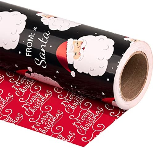 WRAPAHOLIC Reversible Vintage Christmas Wrapping Paper - Mini Rol...