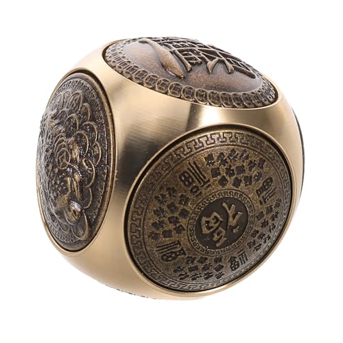 FOMIYES Brass Hand Grip Ball for Therapy Ergonomic Rotating Fitness Tool for Elderly Six Sided Design for Improved Grip Strength Muscle Relief Durable and Luxurious Hand Exercise