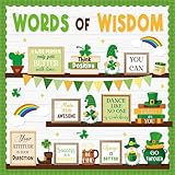 St. Patricks Day Bulletin Board Decorations St Patrick Shamrock Bulletin Board Cutouts Words of Wisdom Classroom Decor Inspirational Quote for St. Patrick's Day Party Supplies Chalkboard Wall Decors