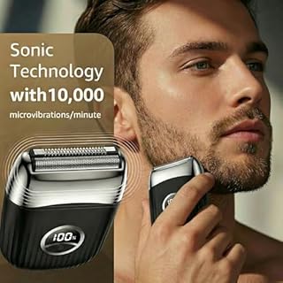 Electric Foil Shavers: Portable electric razor for Beard/Face Mini Electric Razor for Face - IPX7 Waterproof Cordless Razor with LED Display & Fast Charge - Micro-Comb Technology & Precision Blades for Travel & Home