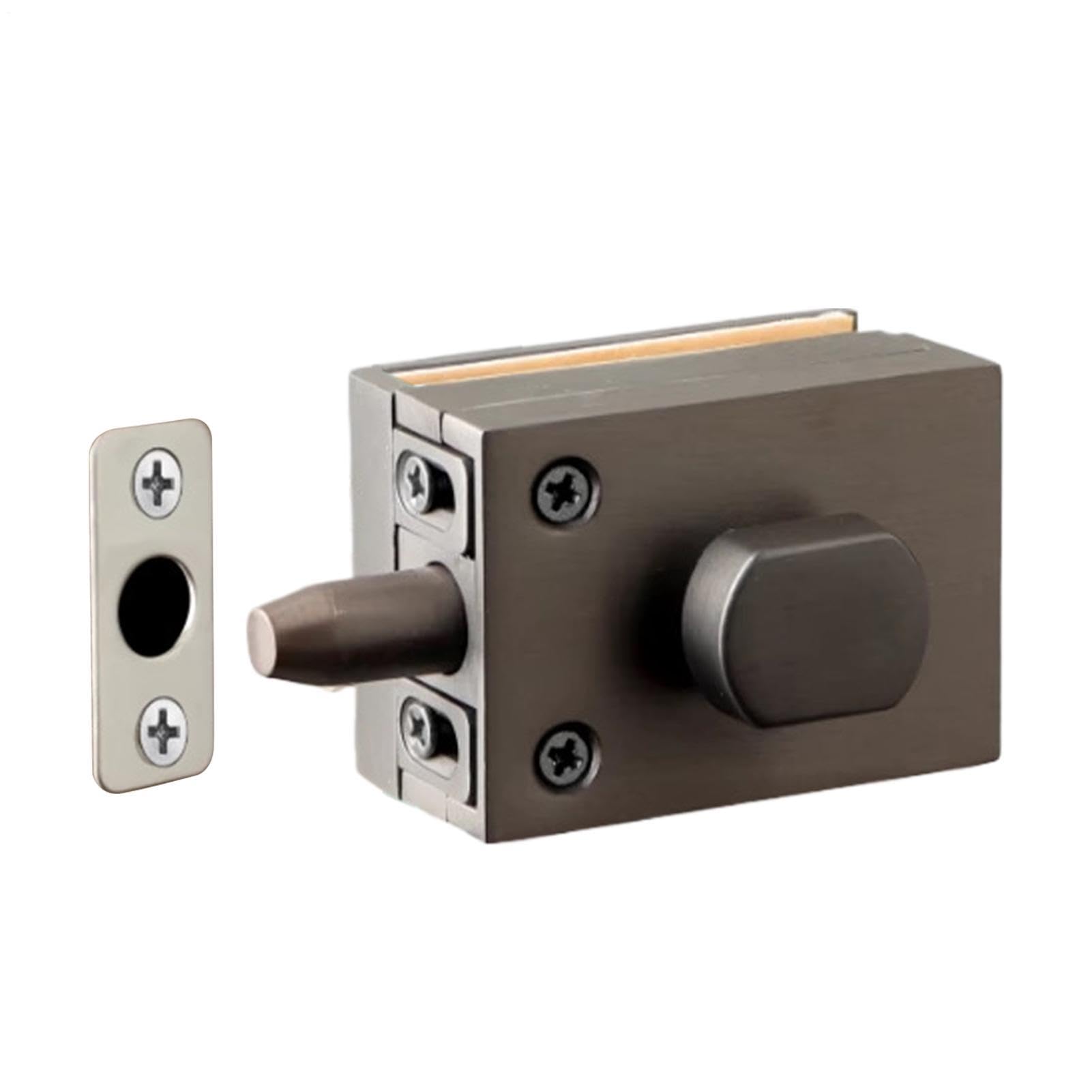Serrure pour porte vitrée auto-adhésif en zinc pour douche bain cuisine et bureau