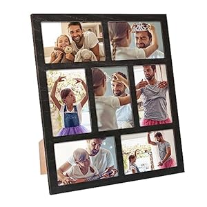 Donmills Photo Frames Multiple Pictures 4×6 Photos Display – 7 Openings Photo Collage Picture Frame Wall Decor for Tabletop Stand and Wall Mounting Frames Collage Set for Home Decor Family
