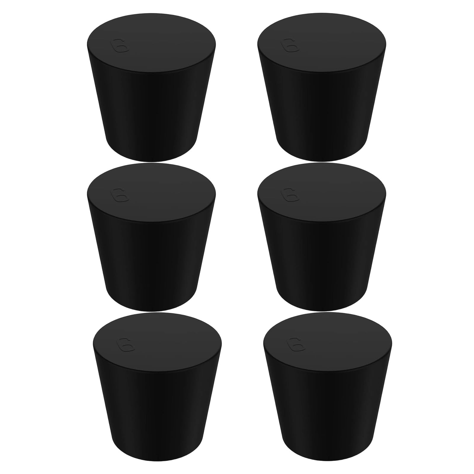 NMFLAB Of 6 Multipurpose Black Tapered Rubber Stoppers Stable Sealing Plugs Permanent Seals for Various Needs Resistant Plugs