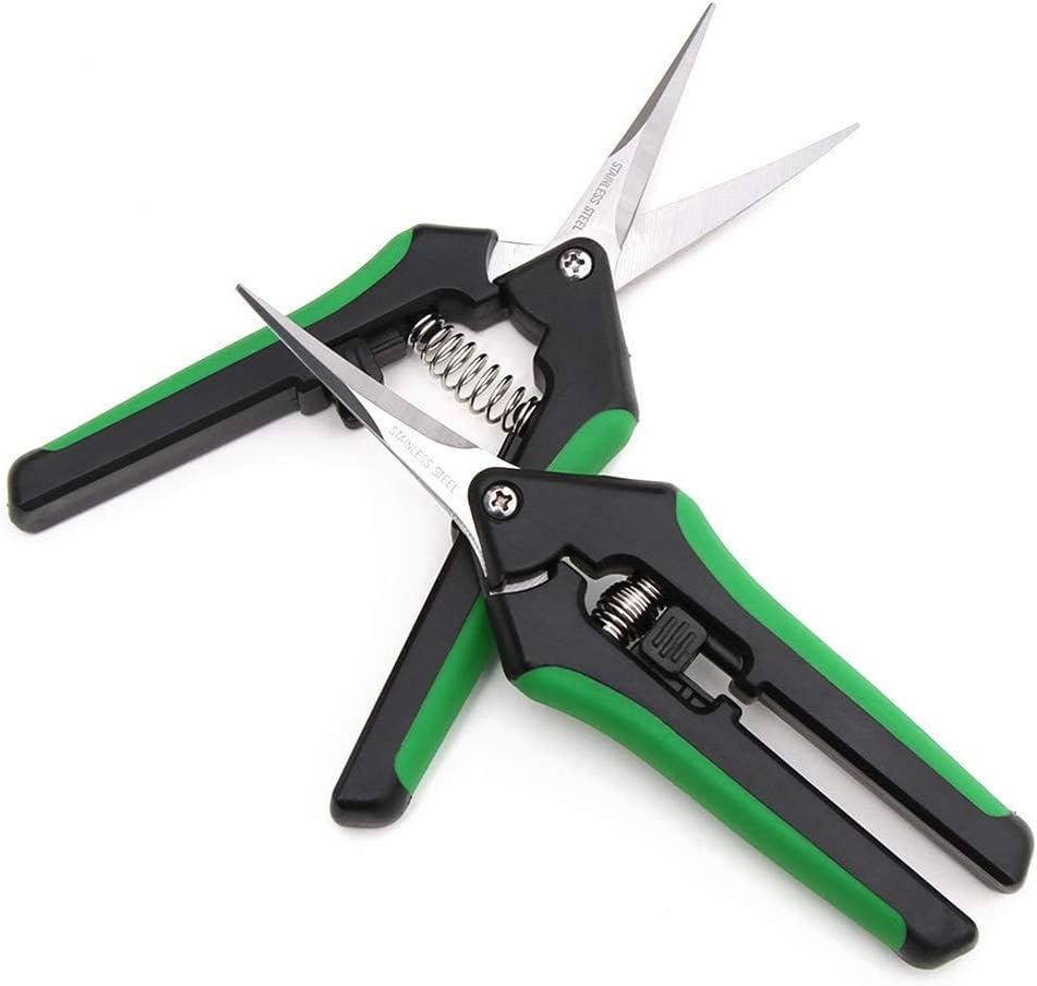 LDK 2 Pack Curved Blades Gardening Hand Pruner Pruning Snip, Garden Trimming Scissors High Cutting Efficiency Flower Snips for Gardening
