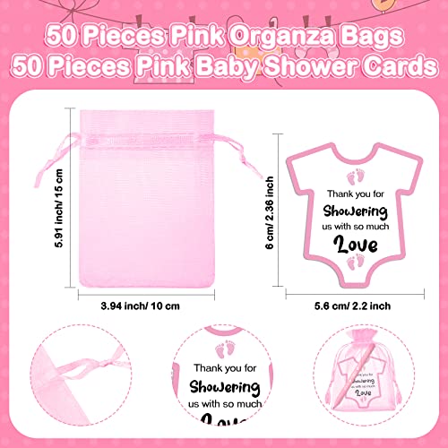 50 sets bolígrafos para baby shower color rosa TaoBary miniatura 3