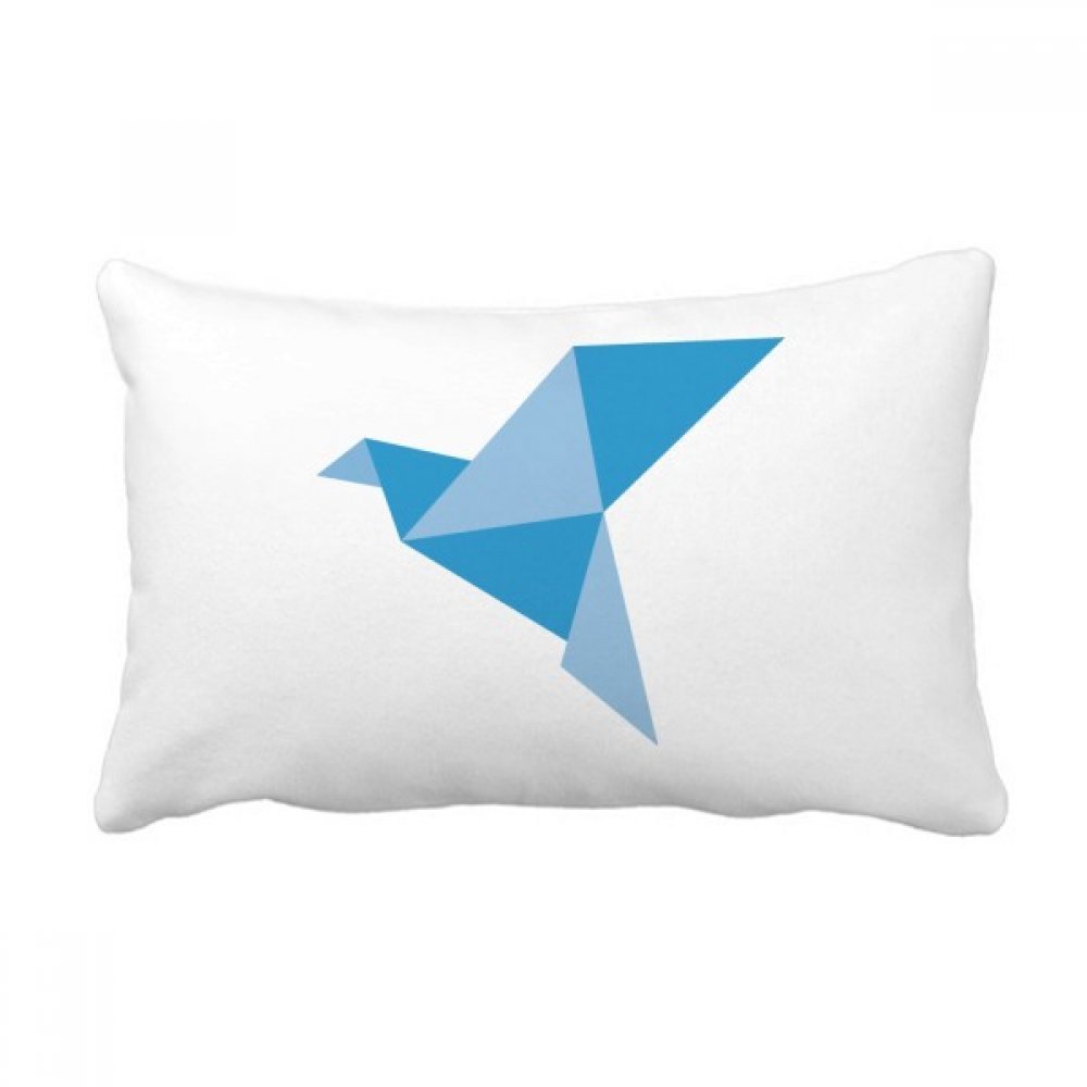 Coussin de pigeon origami bleu de 16x24 pouces pour canapé