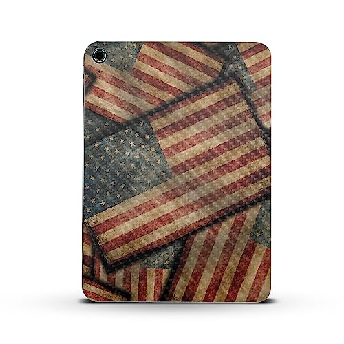 Image of MightySkins Carbon Fiber Skin Compatible with Apple iPad 10.9 inch 10th Gen (2022) Full Wrap Kit - Vintage American | Protective, Durable Textured Carbon Fiber Finish | Easy to Apply | Made in The USA