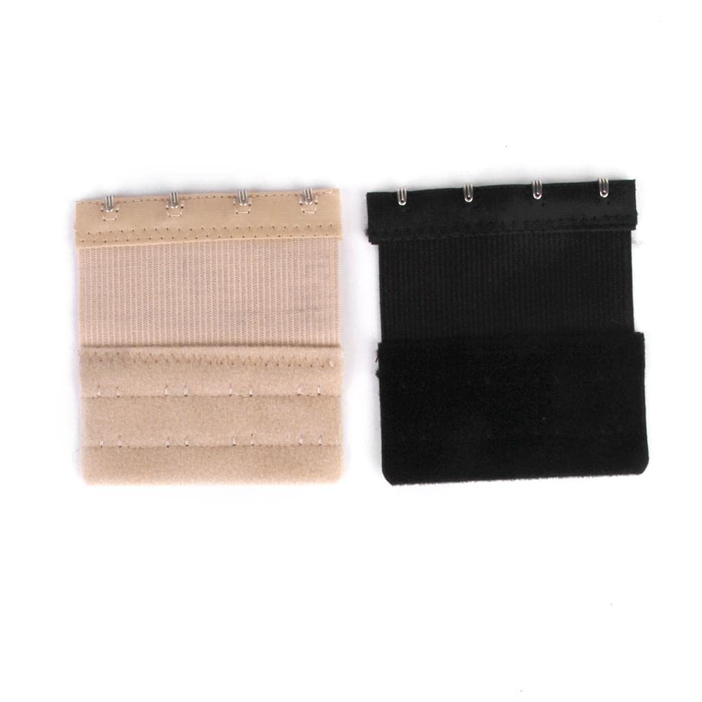 nivaa Phenovo Elastic 4-Eye Hook Bra Extension Extender 2pcs Black and Nude-picture-24