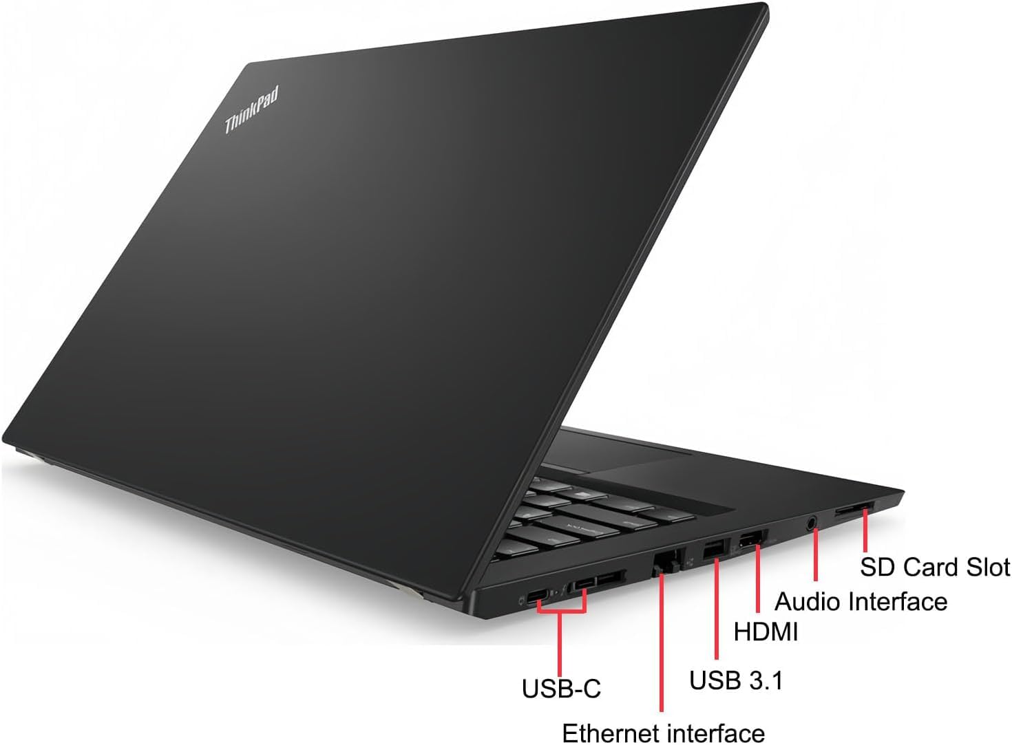 Lenovo ThinkPad T480s Business Laptop Notebook da 14 pollici, Intel Core i5-8350U, 8 GB RAM, SSD da 256 GB, tastiera US QWERTY Windows 11 Pro (ricondizionato)