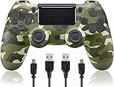 Camo Wireless Controller Compatible with PS-4/Slim/Pro Console,Replacement for Official Remote, Gamepad with Gyro/Dual Vibration Motors/Audio Function/Speaker(Green Camouflage)
