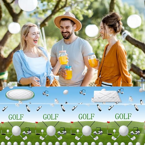 Image of 41PCS Golf Party Decorations Golf Sport Themed Party Supplies Include Golf Plates and Napkins Set,Plastic Tablecloth for Birthday Baby Shower Retirement Party,Serve 20
