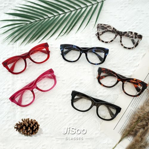 Image of JiSoo Oversized Reading Glasses for Women Men, Stylish Designer Readers Women with Large Frame