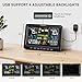 BluSon Weather Station Wireless Indoor Outdoor Thermometer, Color Display Digital Temperature Humidity Monitor with Atomic Clock, Weather Forecast, Adjustable Backlight, Home Weather Statio, Black