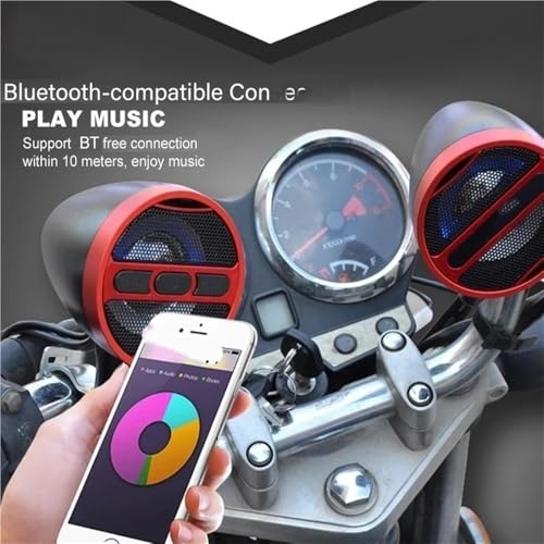 Amplificador Parlante para Manillar de Moto 12V FM miniatura 3