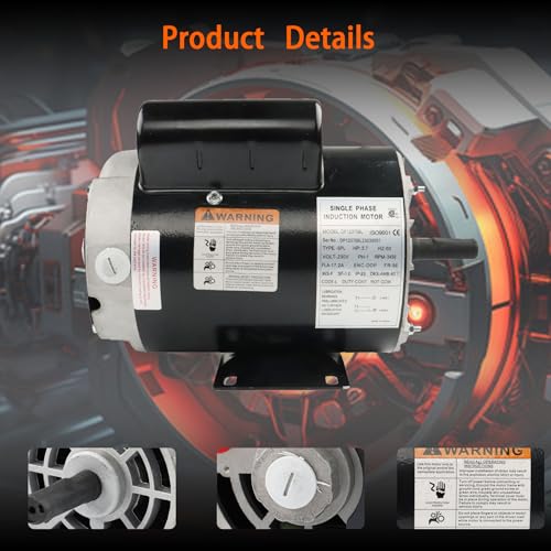 Image of Air Compressor Motor 3.7 HP Motor 56 Frame 5 /8 Inch Shaft 230 V