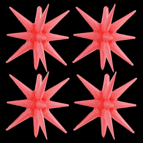 Image of TONIFUL 4 Pcs Explosion Star Balloons Nude Pink Foil Balloon Party Decor | 22 Inch Large Mylar Star Balloon for Girls Women Birthday Wedding Bridal Shower Baby Shower Anniversary Photo Booth Supplies