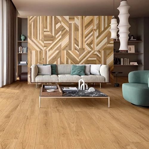 Suelo Laminado | AC6 | 10mm | Colección Fiori | Resistencia al Agua y Humedad 72h | Tarima Flotante Instalación en Click (Roble Dalias, 1 Caja - 1.67 m²)