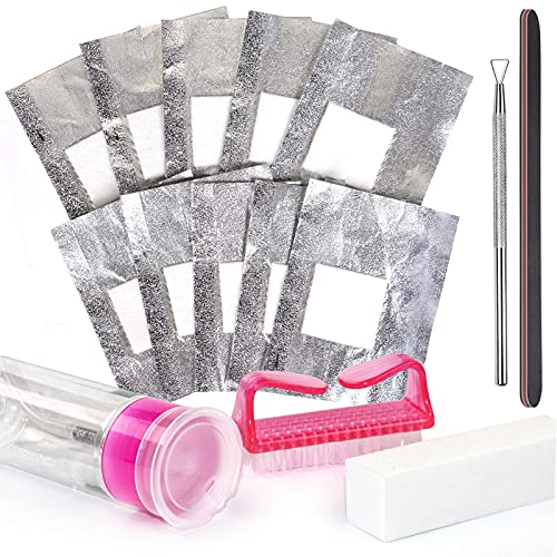 Gel Nail Polish Remover Tools Kit - 100pcs Nail Polish Remover Foils 1pcs Pump Dispenser Cuticle Pusher Nail Brush Nail File Nail Buffer ECBASKET Nail Polish Remover Tools Kit Gel Nail Polish Remover Tools Kit - 100pcs Nail Polish Remover Foils 1pcs Pump Dispenser Cuticle Pusher Nail Brush Nail File Nail Buffer ECBASKET Nail Polish Remover Tools Kit