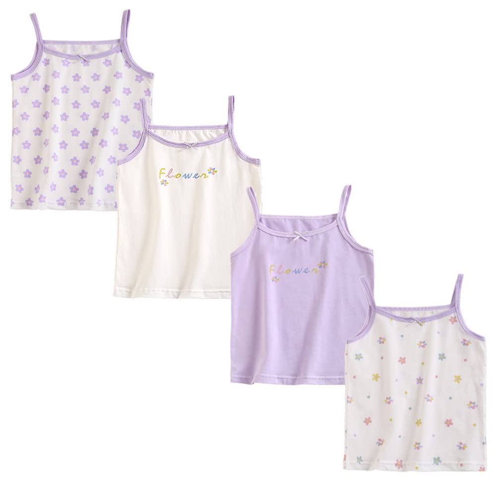 FedMois 4er Pack Mädchen Unterhemden Baumwolle Hemden Top