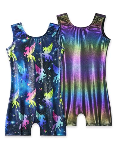 Image of 2 Pack Leotard for Girls Gymnastics Sparkly Sleeveless Unitards