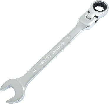 Hordion 21mm Ratcheting Combination Wrench, 12 Point 72-Tooth Flex Head