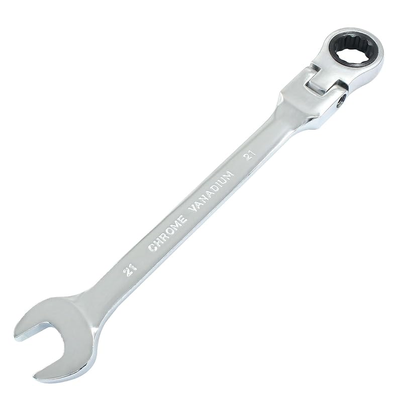 Chave combinada com catraca Hordion 21 mm, 12 pontos, cabeça flexível e 72 dentes
