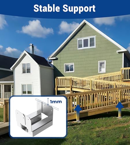 Image of 1PC 4x4 Post Base for Concrete, Brackets for Deck Fence Pergola