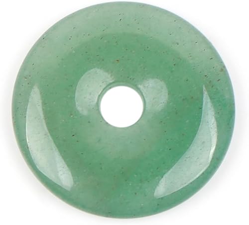 GEM-Inside - Cuentas circulares de piedra de jade de aventurina verde de 0.78 pulgadas para colgantes, joyería, energía, chakras, masaje, guasha,