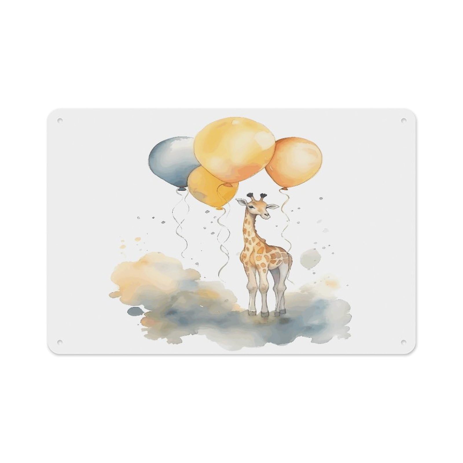 Btcowzrv Style Hand Drawn Giraffe Metal Sign 7.9 X 11.8 Inch, Aluminum Sign Wall Art Decor Easy To Install, Decorative Plaque For Home Bar Kitchen Pub Shop Garage