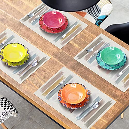 Sets de table pour table à manger au design terre cuite naturel - 8