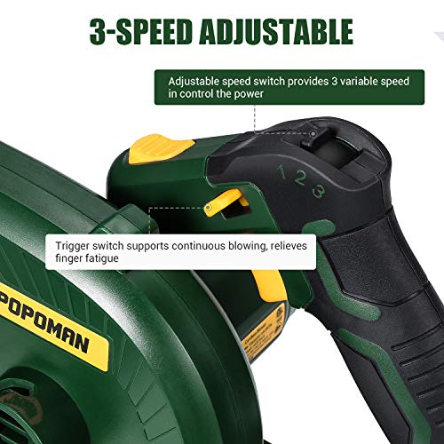 POPOMAN Cordless Blower/Sweeper, 20V 2.0Ah Lithium Battery,145MPH,20000RPM, Electric Blower for Blowing Dust,Small Trash, Car, Computer Host, Hard to Clean Corner