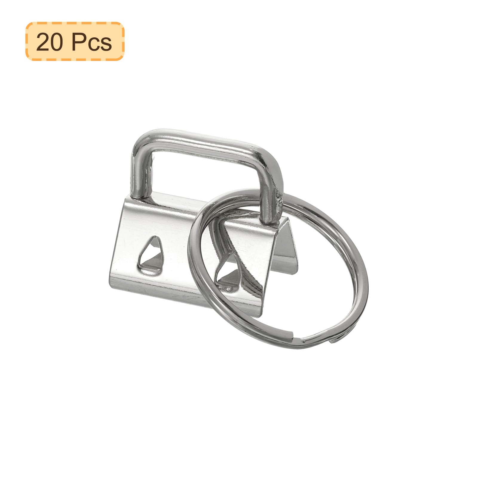 uxcell 20Pcs 20mm/ 0.8-inch Key Fob Hardware with Keychain Ring for Bag Webbing Wristlets Lanyards, Silver Tone - Image 3