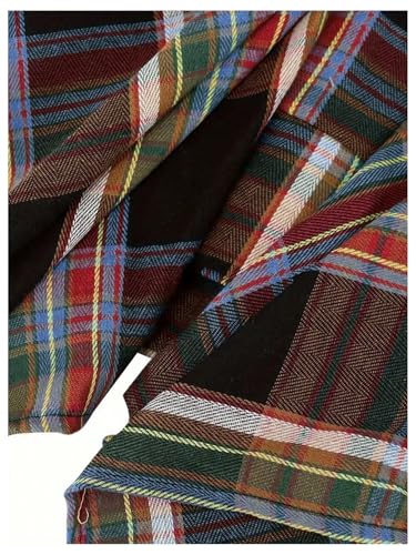 WDIRARA Women's Plaid Skirts Elastic High Waist Tie Front Asymmetrical Hem Pleated Mini Skirt4