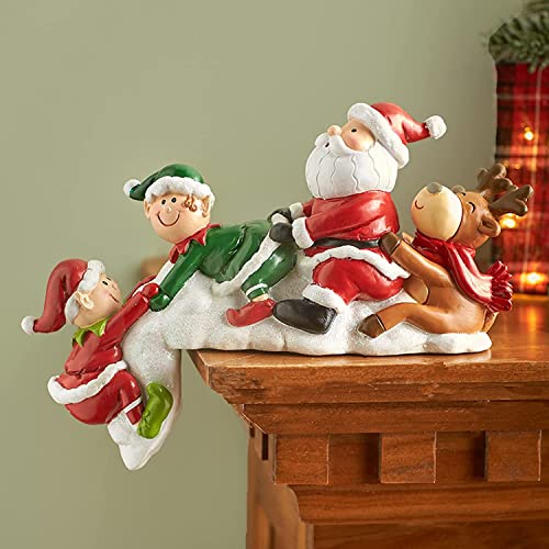 ANPIOX Orso Polare Decorazioni Natalizie Decorazione dell'angolo del Tavolo, Figurine dell'orso Decorazione della tavola Holiday Shelf Sitters, Regali di Natale Home Xmas,Santa Claus