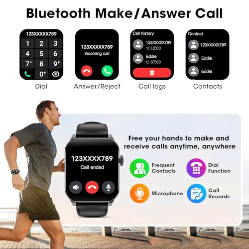 Image of Smart Watches for Men Women, 1.91 inch HD Curve Screen Smartwatch (Answer /Make Call), Activity Fitness Tracker with Heart Rate Sleep Monitor Pedometer, 100+ Sport Modes, Smart Watch for Android iPhone