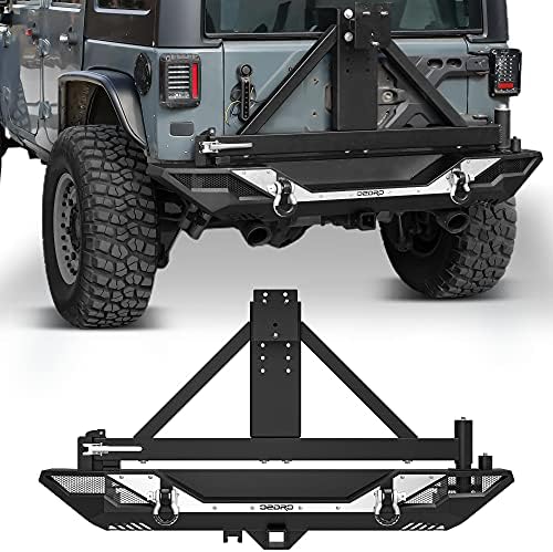 OEDRO rear bumper spare tire carrier for Jeep Wrangler with adjustable bracket