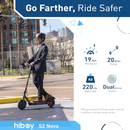 Image of Hiboy S2 Nova Electric Scooter for Adults, 430W Peak Power, Up to 20 Miles Long-Range & 19 MPH, High-Strength Aluminum Body, Portable Folding E Scooter for Commuting with 8.5 inch Tires