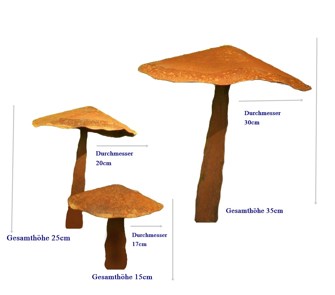 Gartendeko 3 Pilze Rost Stab Deko