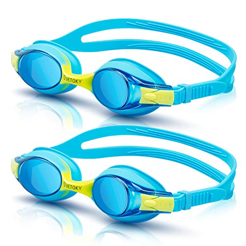 vetoky Gafas de Natación, Antiniebla Gafas para Nadar Protección UV sin Fugas para Niños Y Jóvenes 3-10 años