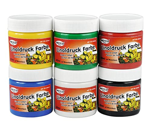 Meyercordt GmbH Linoldruckfarben Kartoffeldruck Set 6 Stück Stempelfarbe...