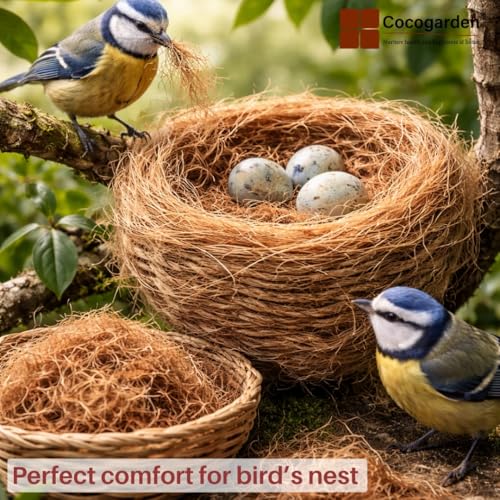 Image of Cocogarden Coconut Coir Fibre Mulch for Plants 500g | Natural Organic Coco Fiber for Moisture Retention, Bird Nesting & Home Decor