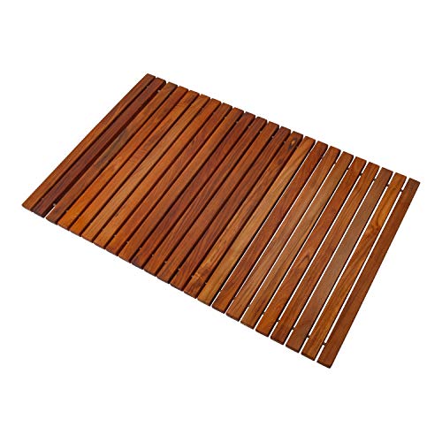 image for Nordic Style Teak Shower and Bath String Mat - Indoor and Outdoor Use 