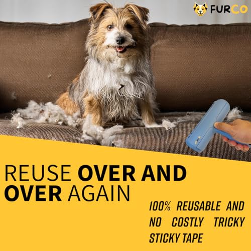 Image of Furco Pet Hair Remover Roller - Lint Roller for Pet Hair - Premium Heavy Quality Roller - Self Cleaning Dog & Cat Hair Remover - Remove Dog, Cat Hair from Furniture, Carpets, Bedding, Clothing